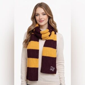 Abercrombie & Fitch Wool Rugby Scarf Striped Purple Yellow Y2K Preppy Vintage